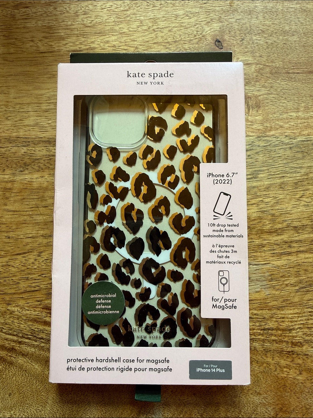 Kate Spade NY IPhone Phone Case 14 Plus NEW Leopard